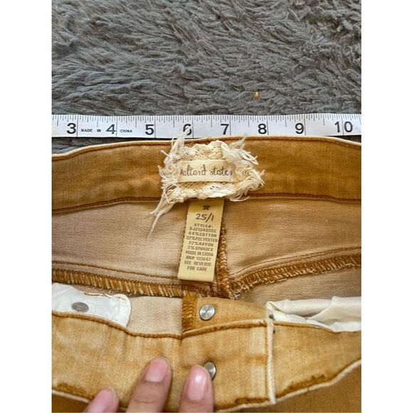 Altar’d state mustard yellow button fly high rise skinny jeans size 25 - Picture 5 of 7